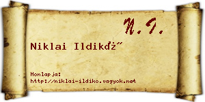 Niklai Ildikó névjegykártya